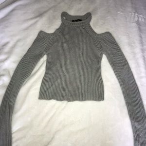 F21 shoulder cutout sweater